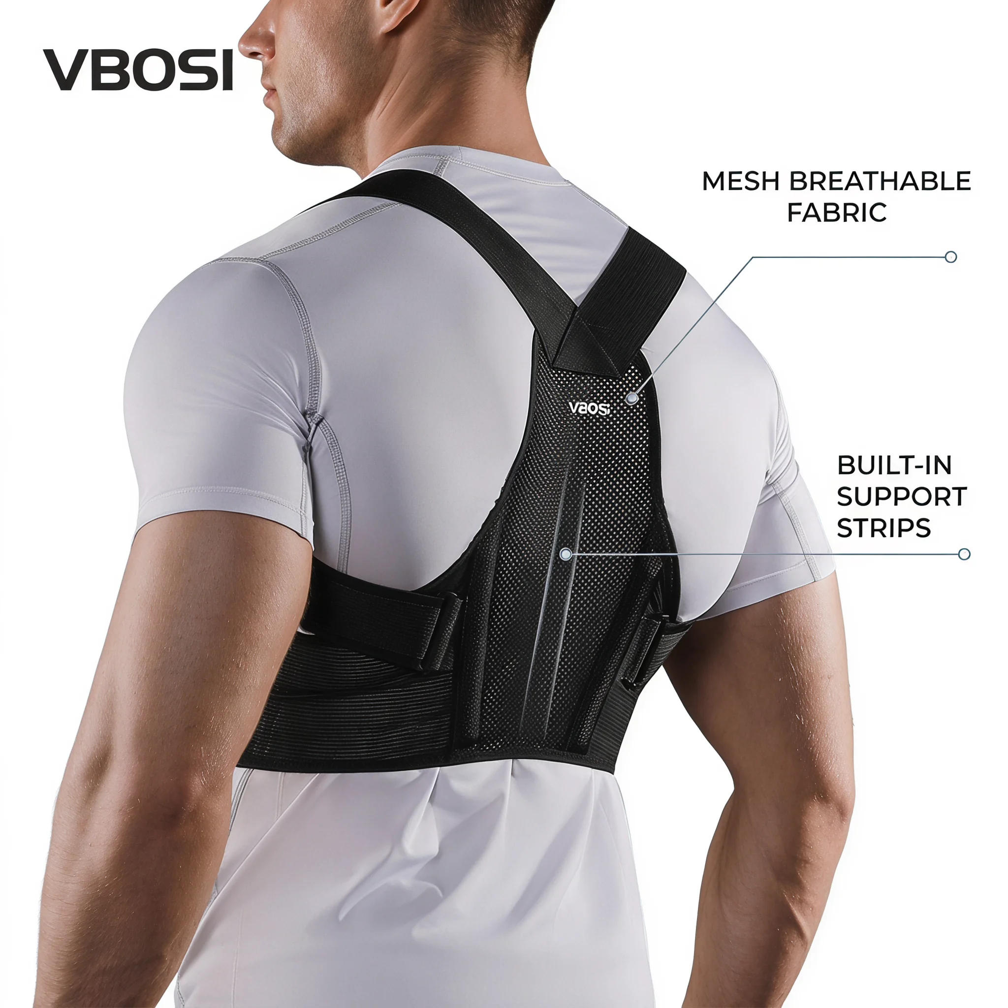 Posture Corrector Back Brace - VBOSI Ayarlanabilir Duruş Düzeltici Nefes Alabilen